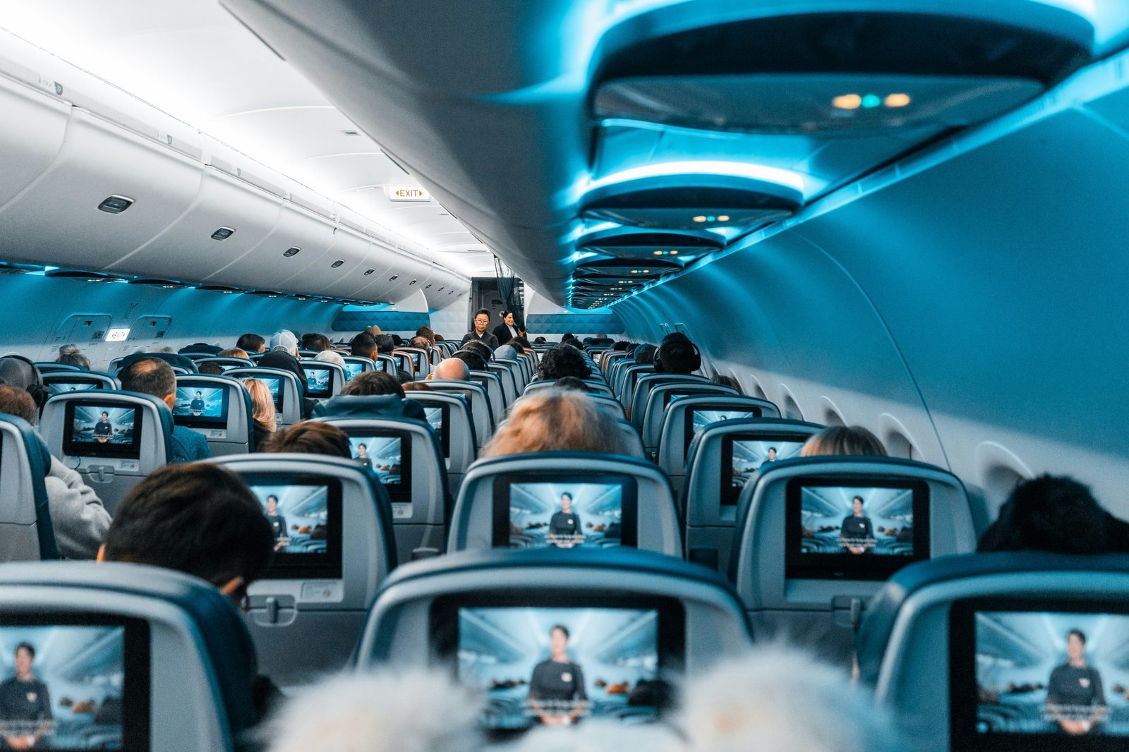 Airplane cabin view
