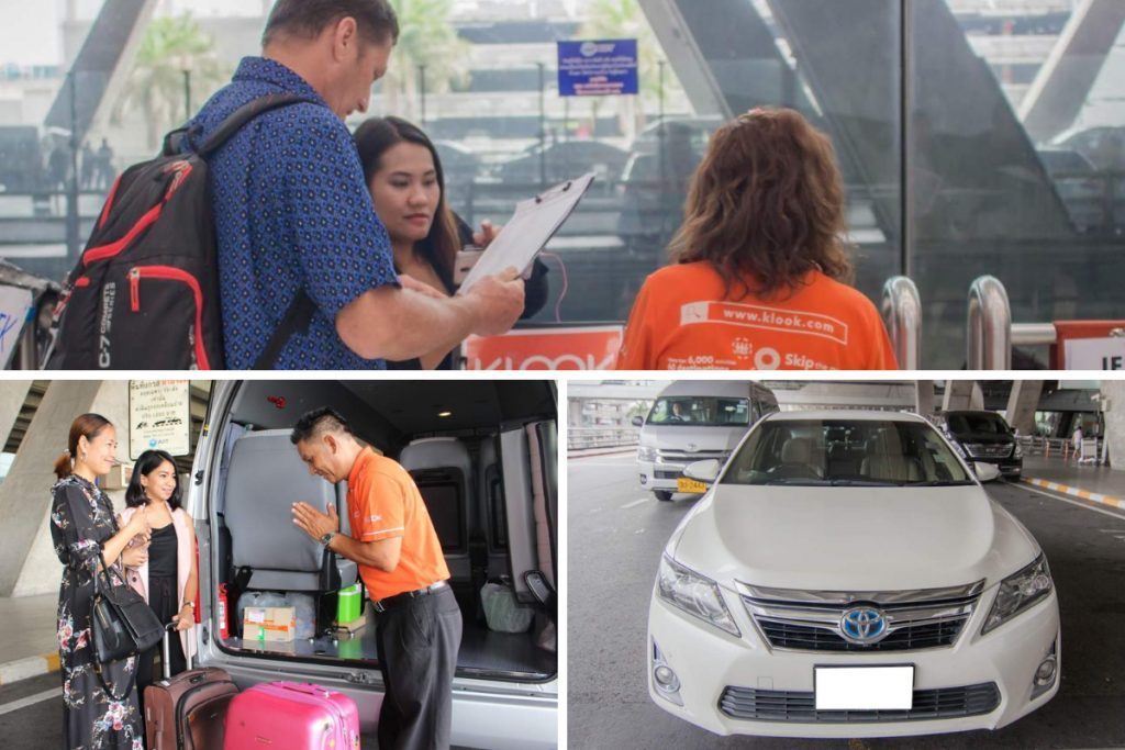 Traveler meeting a pre-booked private transfer driver at airport arrivals