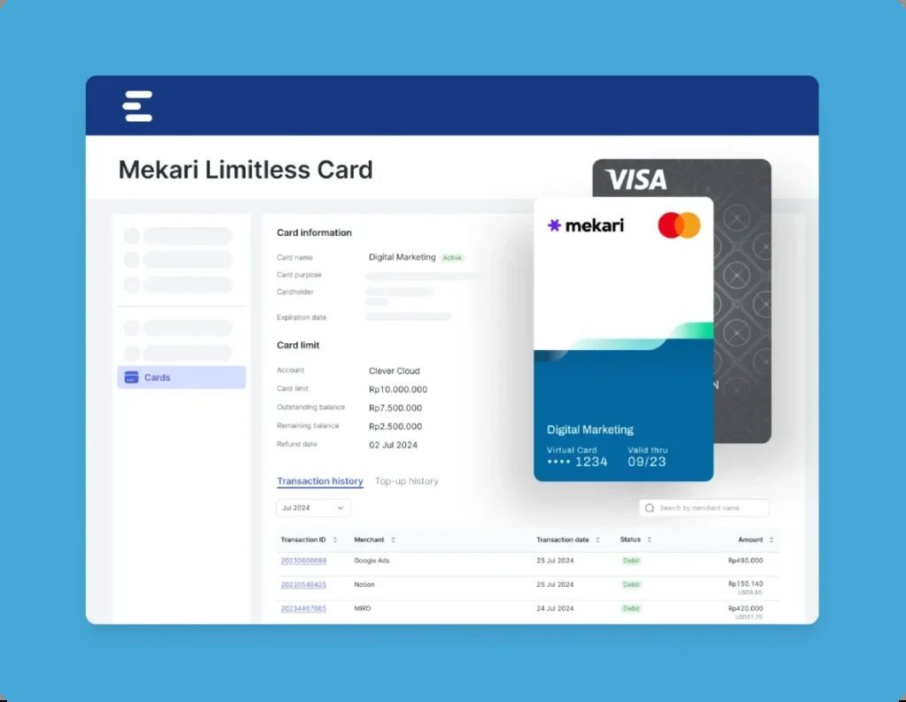 mekari limitless card mekari expense