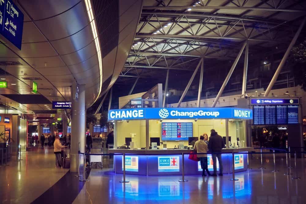 Money exchange kiosk in airport