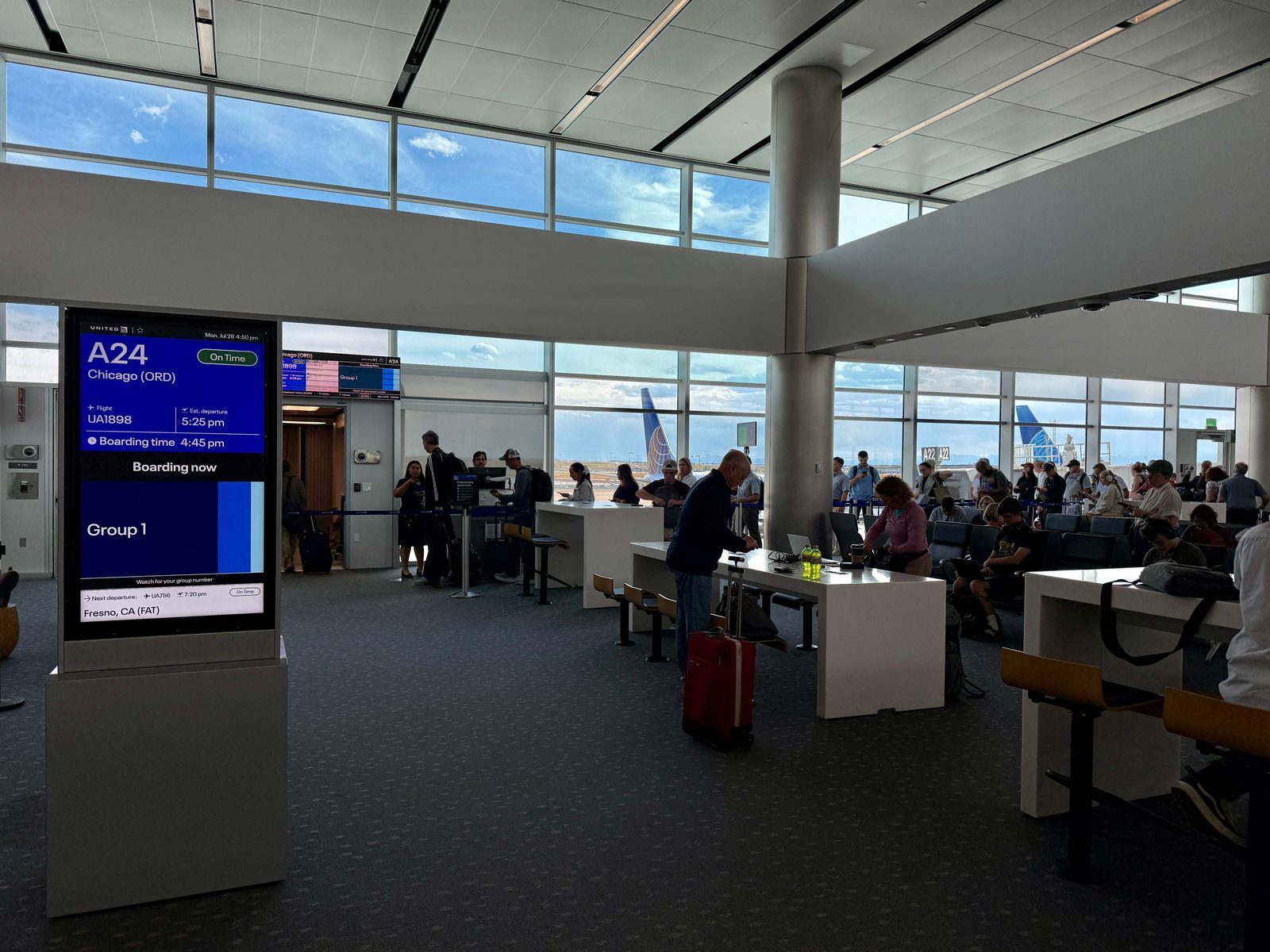 Passenger deciding between cash, miles, or voucher compensation from an airline