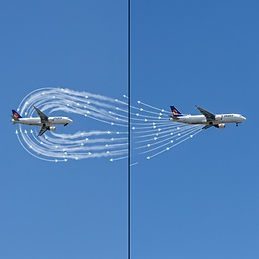 Illustration of jet streams affecting flight paths and times