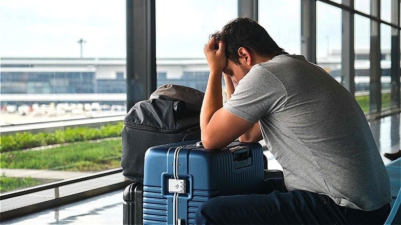 Upset person in airport