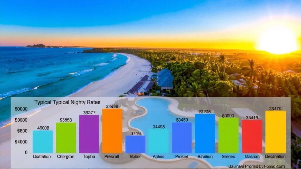 Nightly rates fluctuating by season and day of week, affecting bleisure extensions