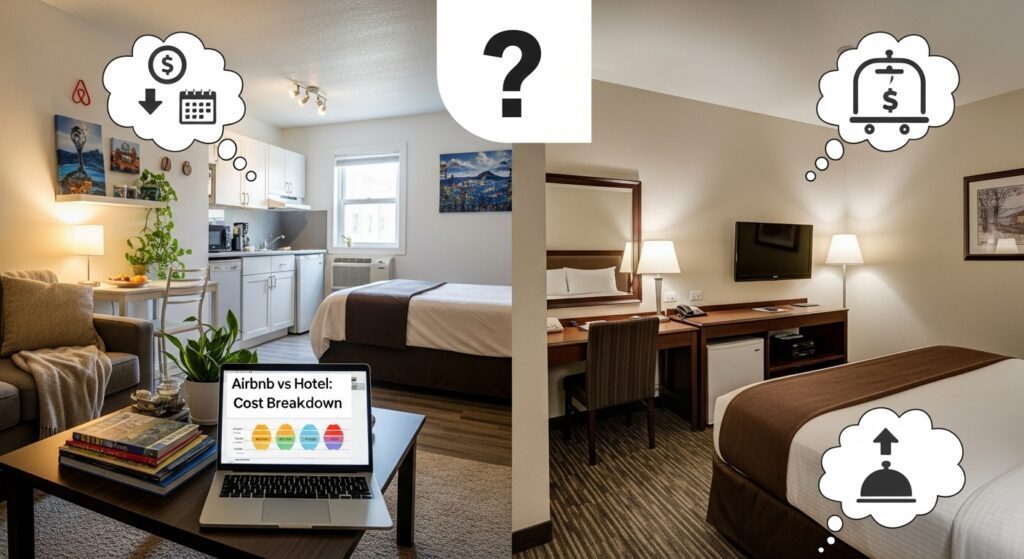 Family and group travel comparing Airbnb and hotel costs