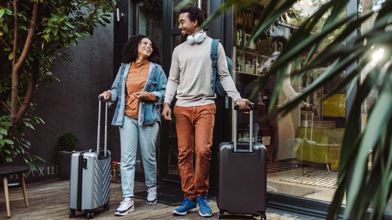 a couple traveling