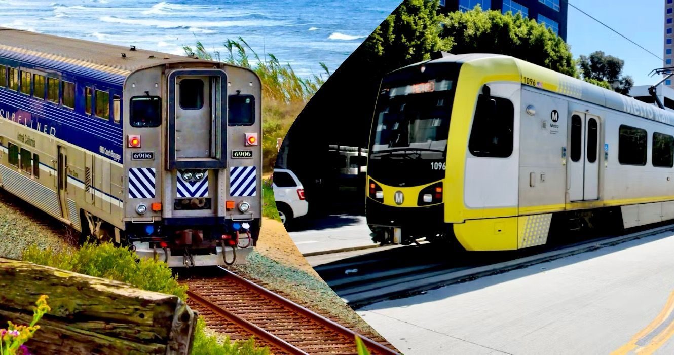 Comparison of different train services at a station