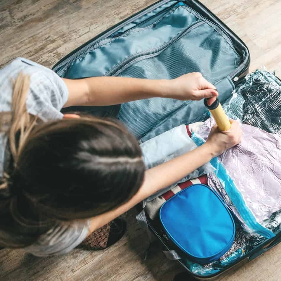 Compression travel bags used to pack efficiently