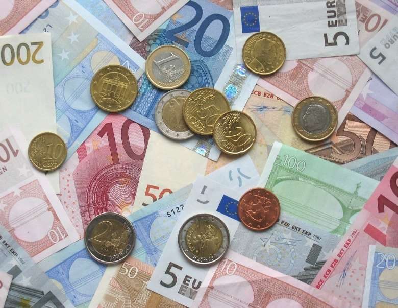 Euro banknotes representing travel budget in Europe